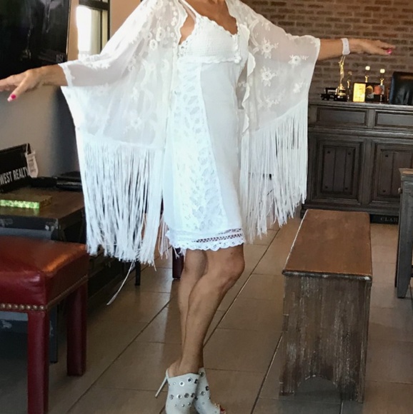 . Dresses & Skirts - WHITE CROCHET BOHEMIAN DRESS